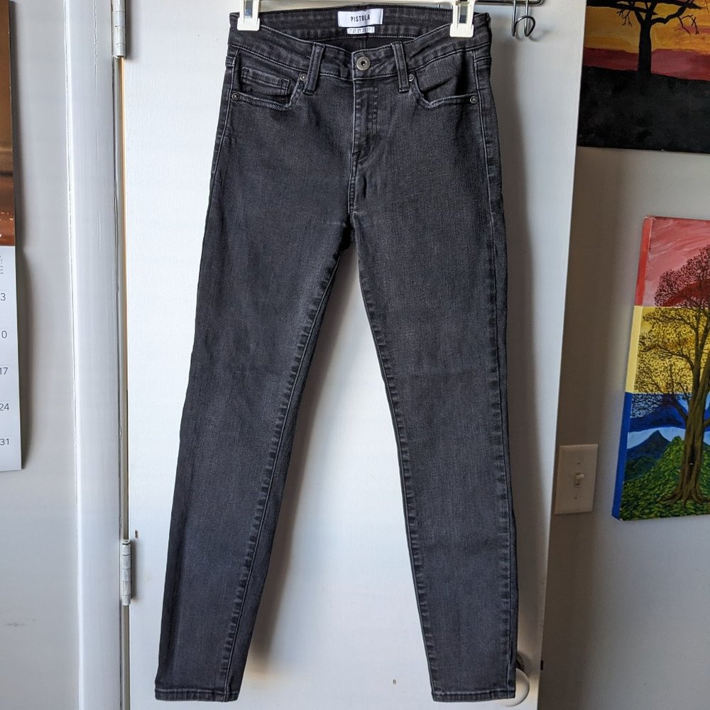 Pistola Black Denim Skinny Stretch Jeans Size 27